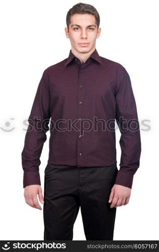 Male shirt isolated on the white background