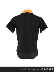 male shirt template (back side) on the mannequin on white background (with clipping path)