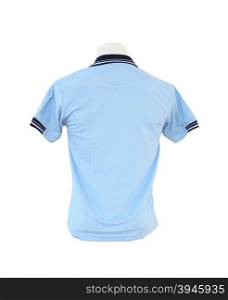 male shirt template (back side) on the mannequin on white background (with clipping path)
