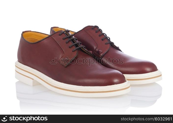 Male shoes in fashion concept on white