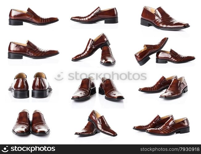 Male shoes isolated on the white. Man footwear