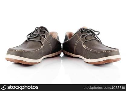 Male shoes over white
