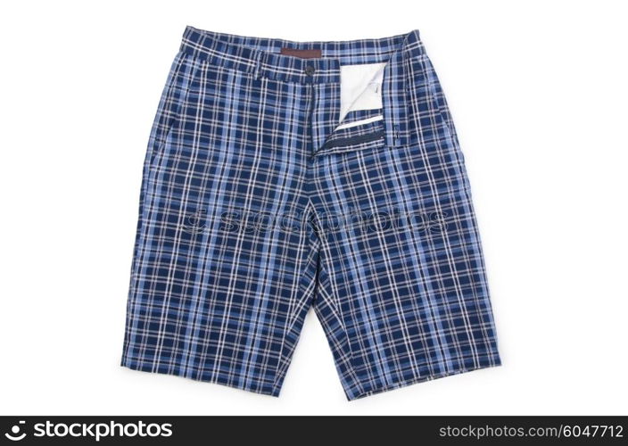 Male shorts isolated on the white background