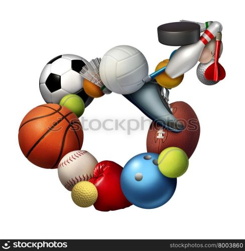 Male sports sign icon and symbol or sport men concept as a group of sporting equipment as soccer football tennis shaped as an icon representing the man gender active lifestyle.