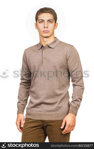 Male t-shirt isolated on the white background