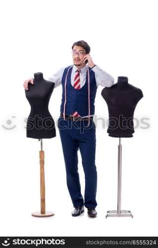 Male tailor isolated on white background