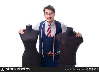 Male tailor isolated on white background