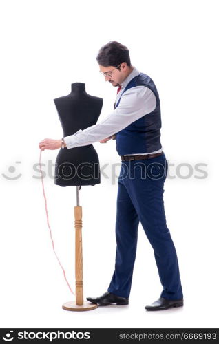 Male tailor isolated on white background