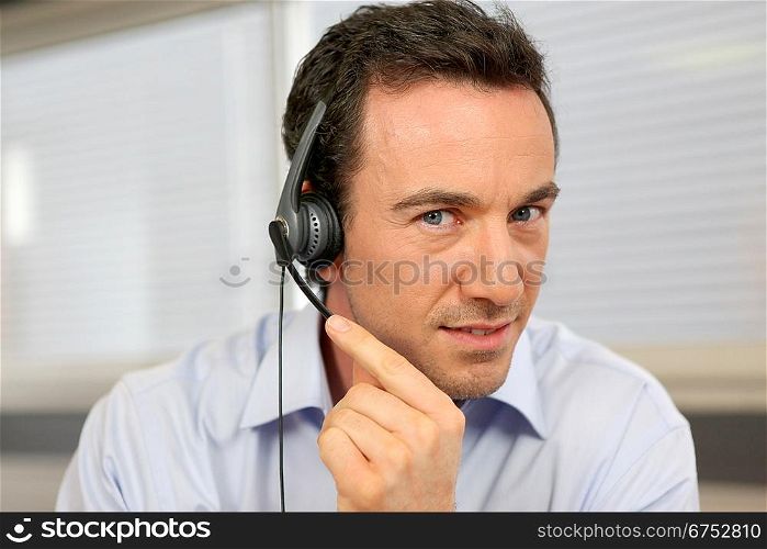 male telemarketer at work