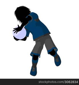 Male tween soccer player art illustration silhouette on a white background