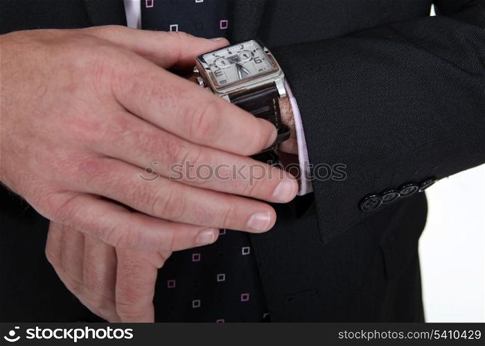 Male wearing wrist watch