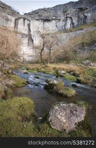 Malham Beck and Malham Cove in Yorkshire Dales National Park