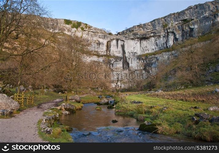 Malham Beck and Malham Cove in Yorkshire Dales National Park