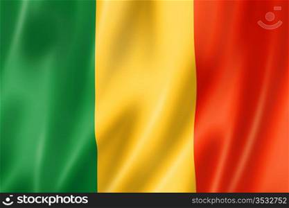 Mali flag, three dimensional render, satin texture. Mali flag