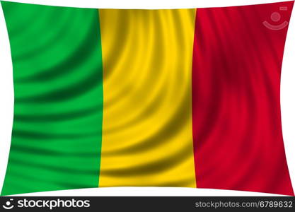 Malian national official flag. African patriotic symbol, banner, element, background. Correct colors. Flag of Mali waving, isolated on white, 3d illustration