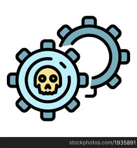Malicious mechanism icon. Outline malicious mechanism vector icon color flat isolated. Malicious mechanism icon color outline vector