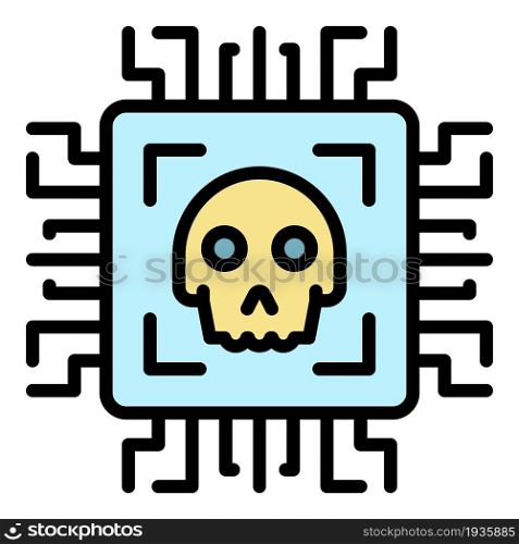 Malicious technologies icon. Outline malicious technologies vector icon color flat isolated. Malicious technologies icon color outline vector