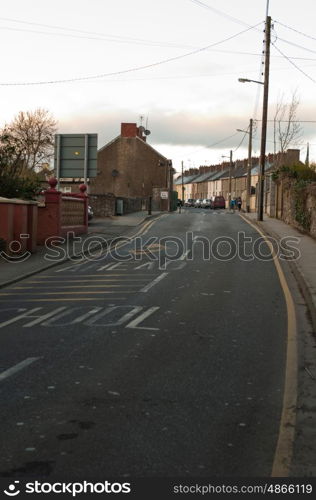 Mallow town road after sunset, Ireland