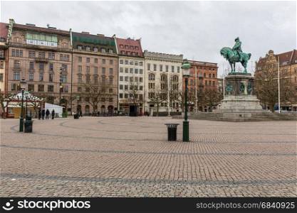 Malmo cityscape at Stortorget town square in Sweden