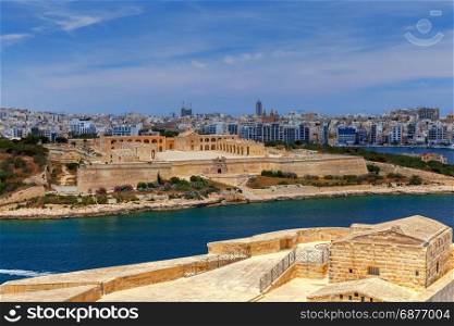 Malta. Manoel Island.. View of the island Manoel from the forts Valletta. Malta.