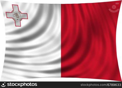 Maltese national official flag. Patriotic symbol, banner, element, background. Correct colors. Flag of Malta waving, isolated on white, 3d illustration