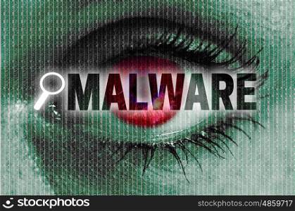 malware eye looks at viewer concept. malware eye looks at viewer concept.