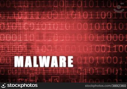 Malware on a Digital Binary Warning Abstract