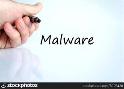 Malware text concept isolated over white background