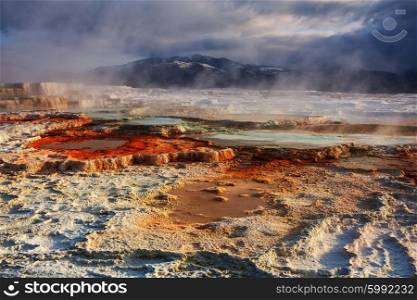 Mammoth Hot Springs in Yellowstone NP, USA