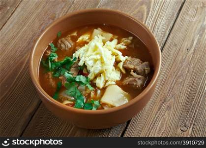 Mampar - Uighur soup.Central Asian cuisine