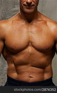 Man&acute;s muscular body.