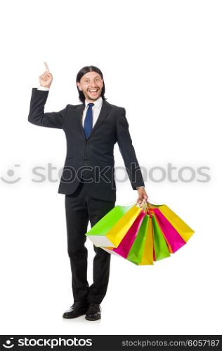 Man after good christmas shopping