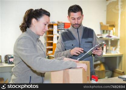 man and a woman dealing with a delivery issue