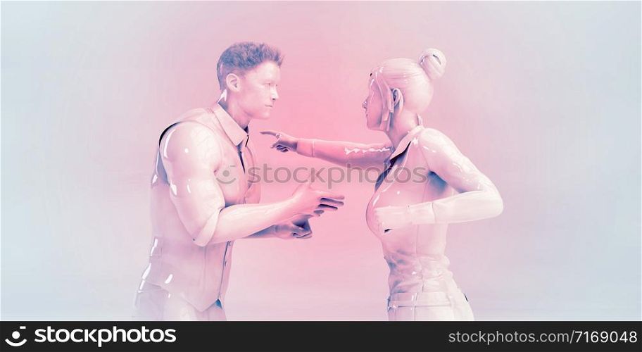 Man and Woman Arguing Conflict Resolution Concept. Man and Woman Arguing