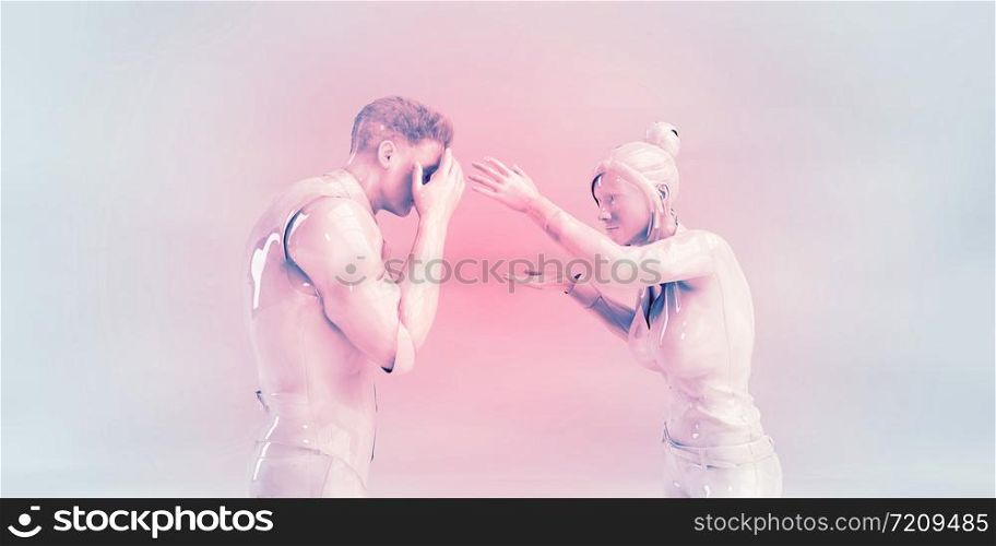 Man and Woman Arguing Conflict Resolution Concept. Man and Woman Arguing