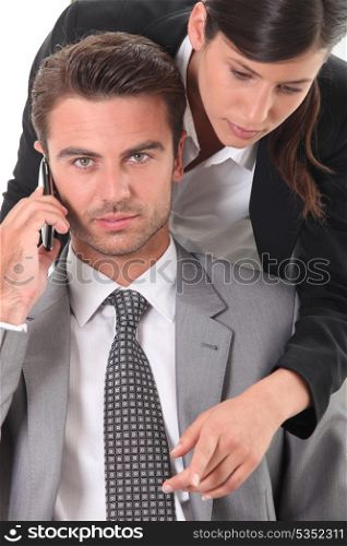 Man and woman at work