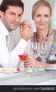 Man and woman enjoying meal