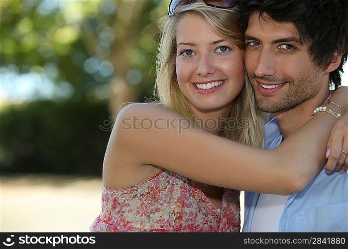 man and woman happy to be together