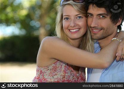 man and woman happy to be together