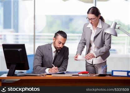 Man and woman in business concept