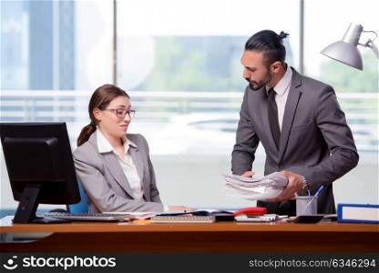 Man and woman in business concept