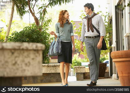 Man and Woman in Courtyard