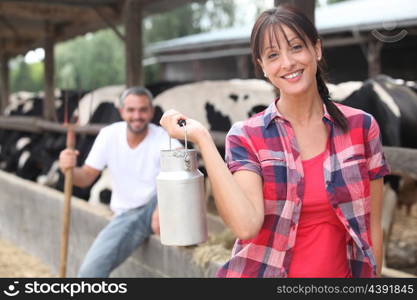 man and woman in farm