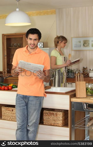 Man and woman in the kitchen