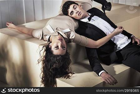 Man and woman modelling