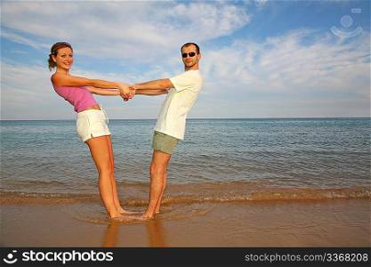 Man and woman on a beach