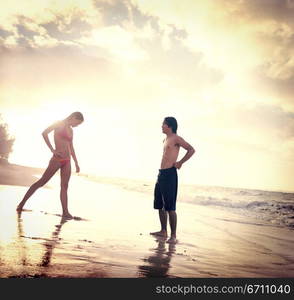 Man and woman on a beach