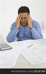 Man Anxious over Personal Finances