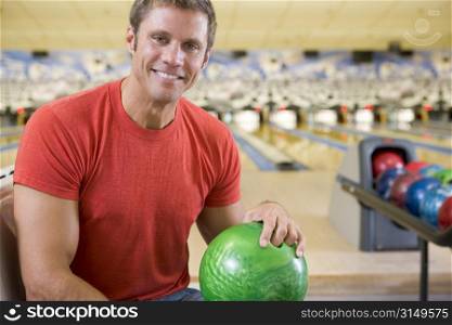 Man at a bowling lane