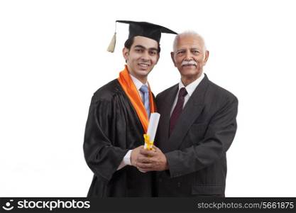 Man at grandson&rsquo;s graduation ceremony